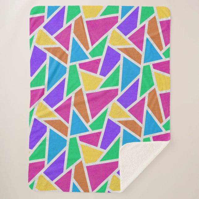 Couverture Sherpa Mosaïque de couleurs vives arc-en-ciel (Devant)