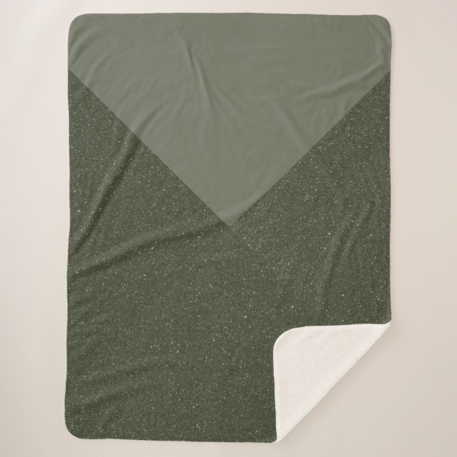 Couverture Sherpa Moss Green Chevron Sherpa Blanket (Devant)