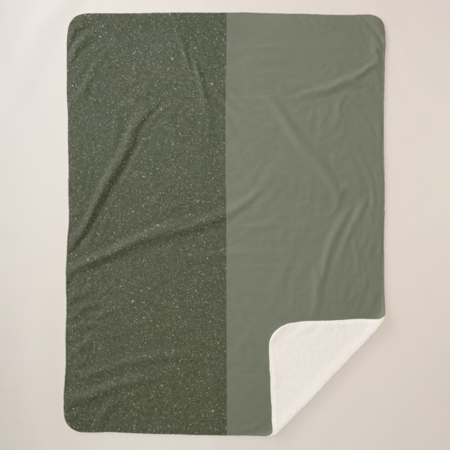 Couverture Sherpa Moss Green Split Sherpa Blanche (Devant)