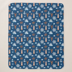 Couverture Sherpa Motif 1 de thème de mer