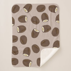 Couverture Sherpa Motif à la noix de coco