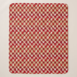 Couverture Sherpa Motif à plis blanc et rouge diagonale moderne