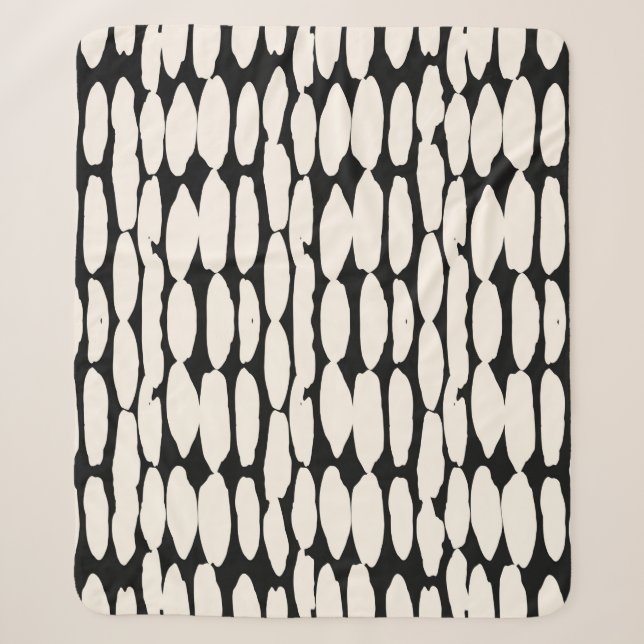 Couverture Sherpa Motif à points noirs blancs. shibori cercle sans s (Devant)