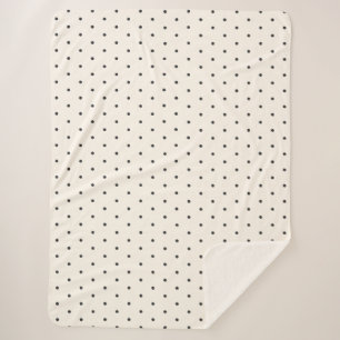 Couverture Sherpa Motif à pois ivoire noir et blanc Rétro