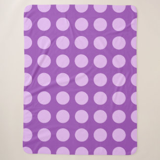Couverture Sherpa Motif à pois violet