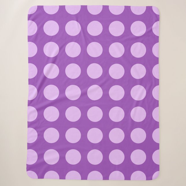 Couverture Sherpa Motif à pois violet (Devant)