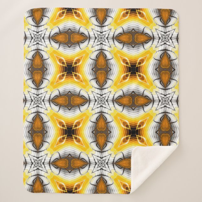 Couverture Sherpa motif Abstrait. Carré ornemental révérencieux (Devant)