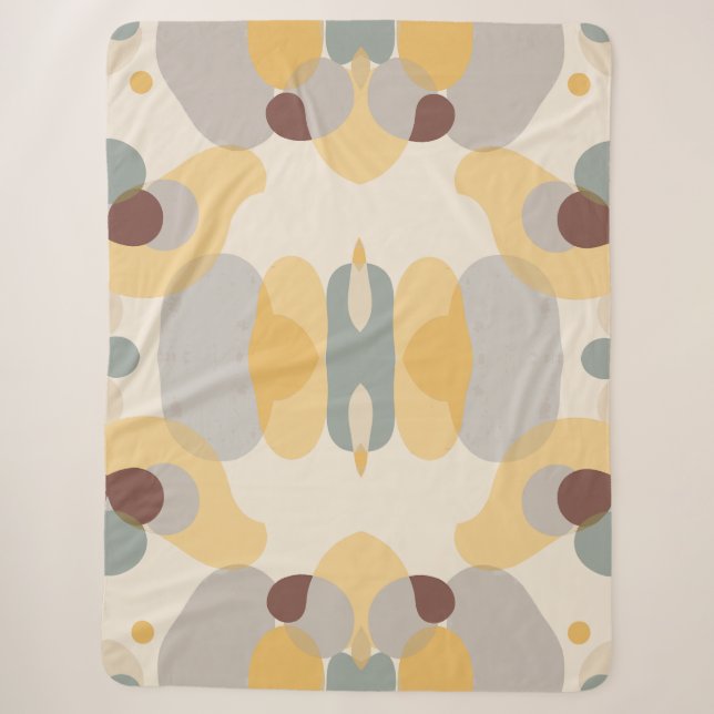 Couverture Sherpa Motif Abstrait Doux et Confortable  (Devant)