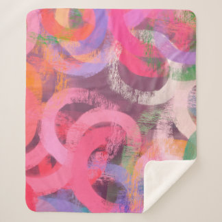 Couverture Sherpa Motif abstrait fait main. Art moderne