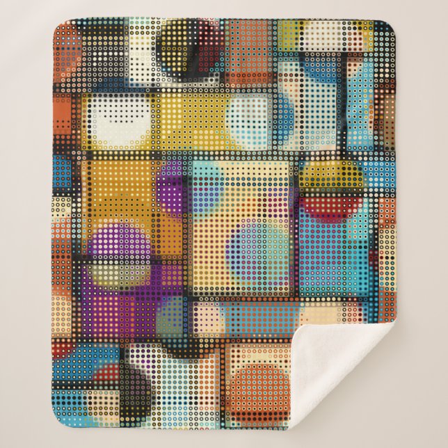 Couverture Sherpa Motif abstrait géométrique dans les images de pixe (Devant)