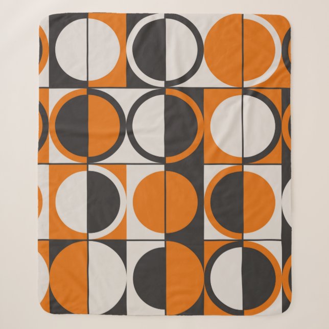 Couverture Sherpa Motif abstrait géométrique du milieu du siècle ave (Devant)
