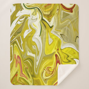 Couverture Sherpa Motif abstrait jaune