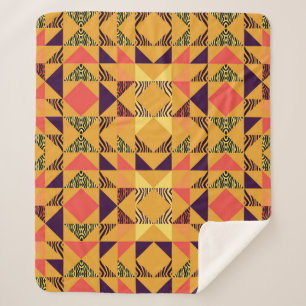 Couverture Sherpa Motif Abstrait Memphis Pastel Triangle.
