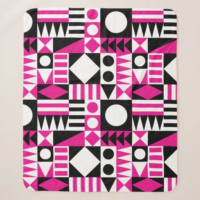 Couverture Sherpa Motif abstrait moderne du milieu du siècle. (Devant)