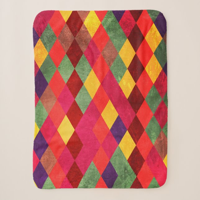 Couverture Sherpa Motif Abstrait rétro vintage transparent (Devant)