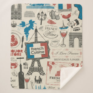 Couverture Sherpa motif Abstrait sans faille sur le thème de la Fran
