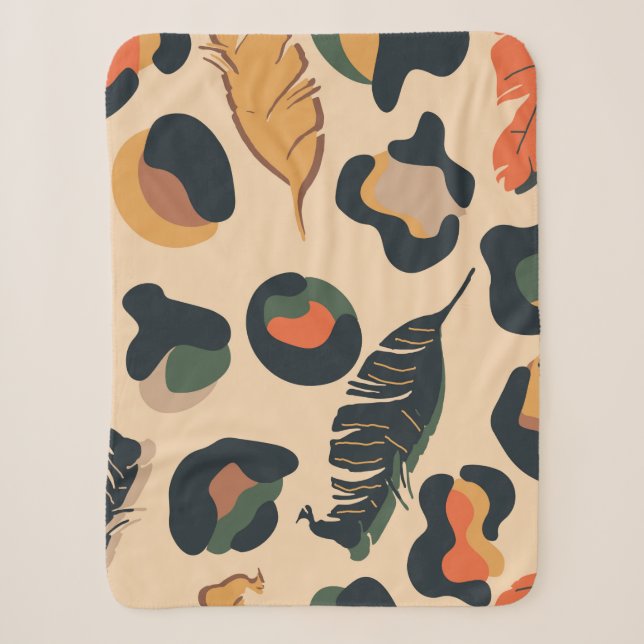 Couverture Sherpa Motif Abstrait sans soudure, dos d'animal sauvage (Devant)