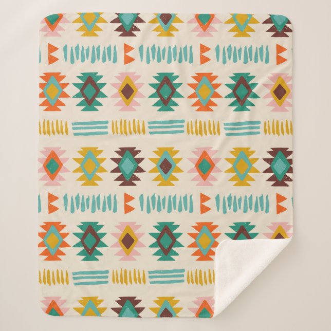 Couverture Sherpa Motif amérindien Navajo (Devant)