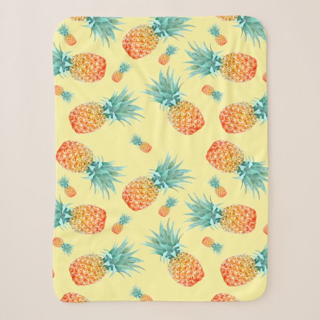 Couverture Sherpa Motif ananas (Devant)