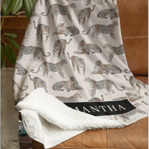 Couverture Sherpa Motif animal sauvage de la Jungle Leopard