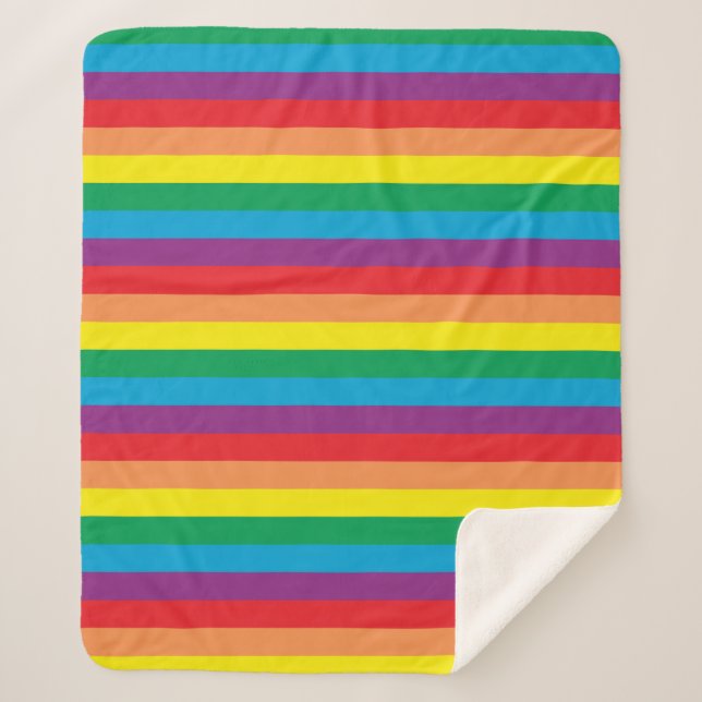 Couverture Sherpa Motif arc-en-ciel simple (Devant)