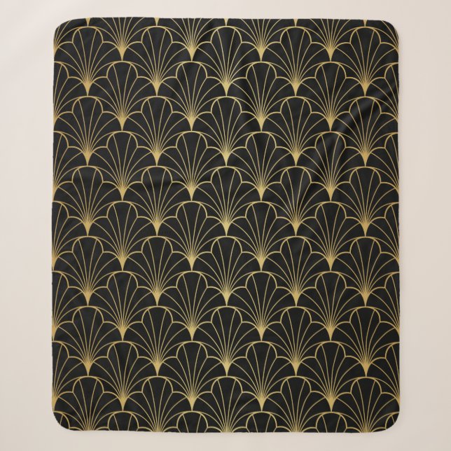 Couverture Sherpa Motif art déco vintage (Devant)