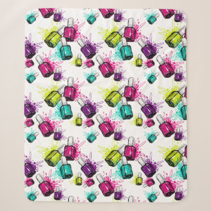 Couverture Sherpa Motif au néon de vernis à ongles