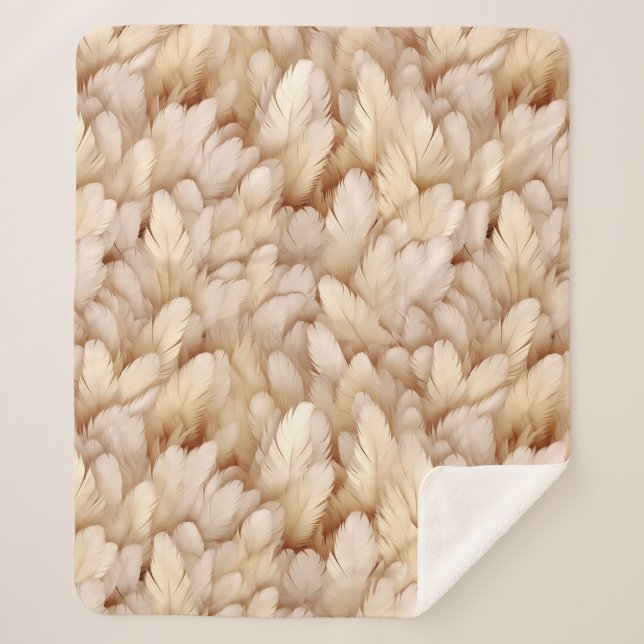 Couverture Sherpa Motif aux beige chic (Devant)
