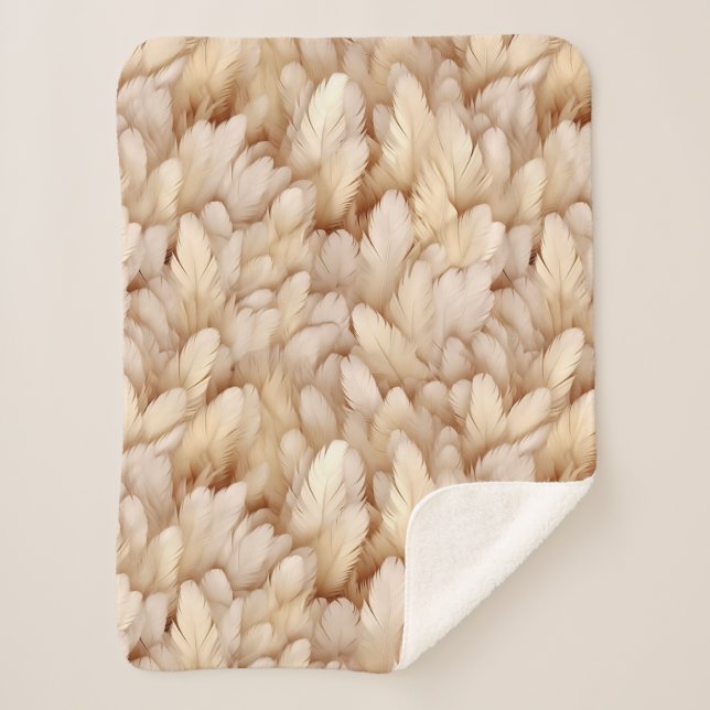 Couverture Sherpa Motif aux beige chic (Devant)