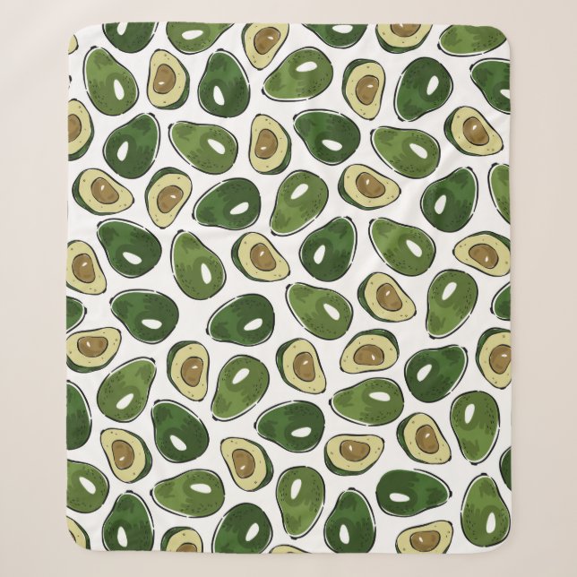 Couverture Sherpa Motif Avocado (Devant)