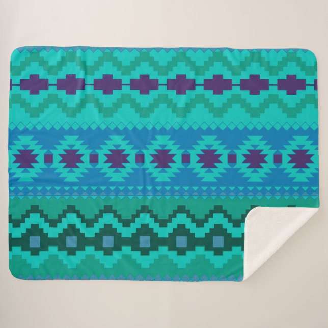 Couverture Sherpa Motif Aztec (Devant (Horizontal))