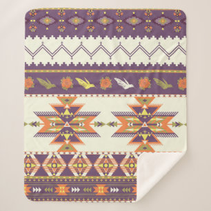 Couverture Sherpa Motif aztèque incolore