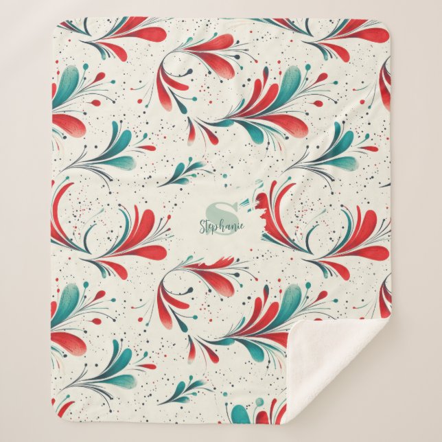 Couverture Sherpa Motif blanc et blanc blanc et  blanc (2) (Devant)