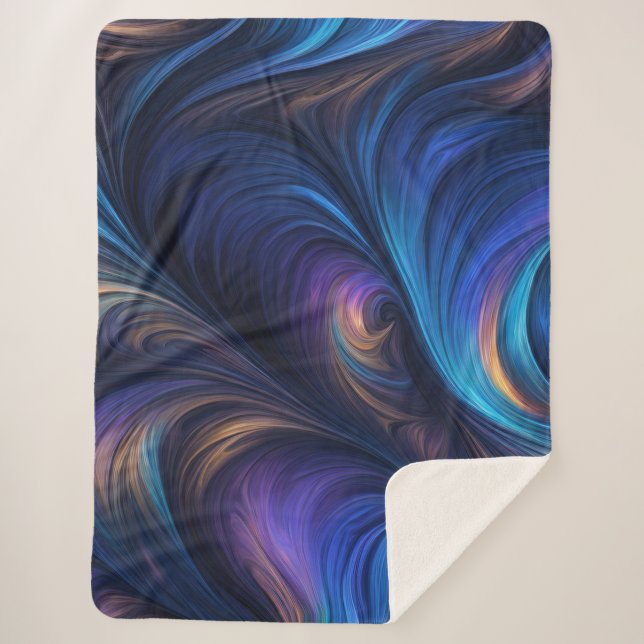 Couverture Sherpa Motif bleu foncé (Devant)