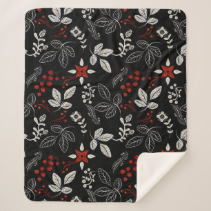 Couverture Sherpa Motif botanique élégant