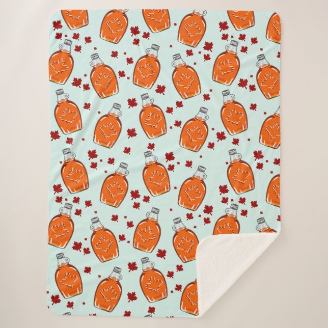 Couverture Sherpa Motif canadien de sirop d'érable (Devant)