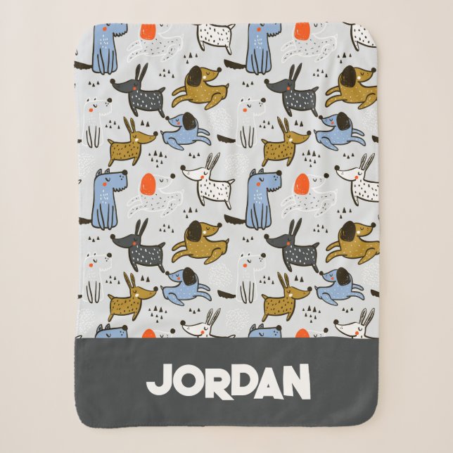 Couverture Sherpa Motif chien mignon Doodle (Devant)