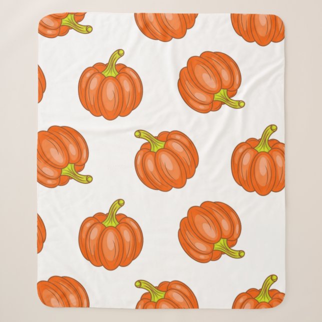 Couverture Sherpa motif citrouille (Devant)
