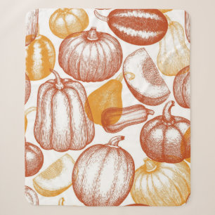 Couverture Sherpa motif citrouille