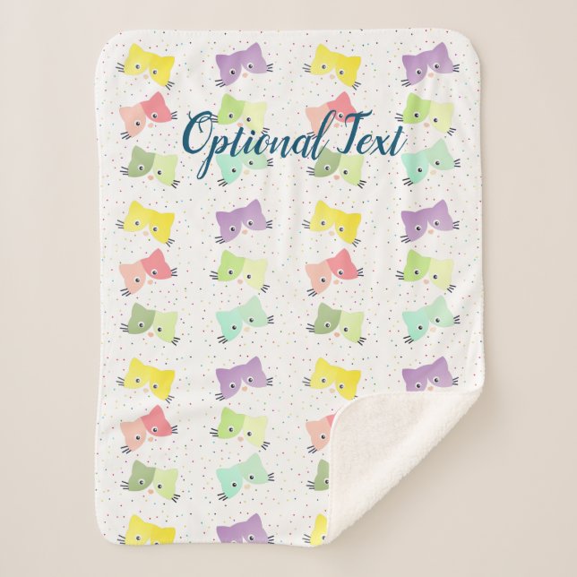 Couverture Sherpa Motif coloré Happy Kittens (Devant)