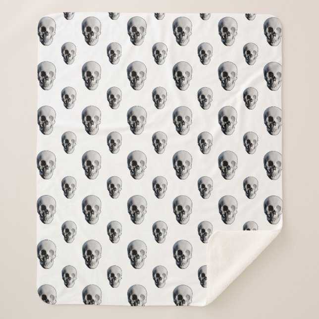 Couverture Sherpa Motif crâne Halloween (Devant)