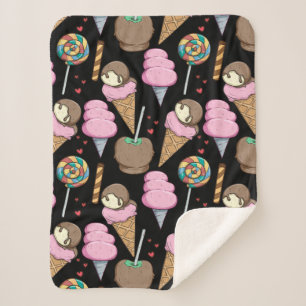 Couverture Sherpa Motif crème glacée   motif Lollies   lollipop 24