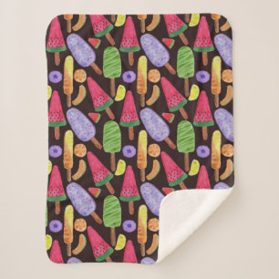 Couverture Sherpa Motif crème glacée   motif Lollies   lollipop 4