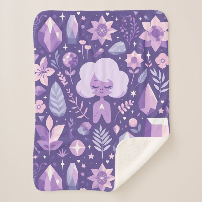 Couverture Sherpa Motif Crystal Dreams (Devant)
