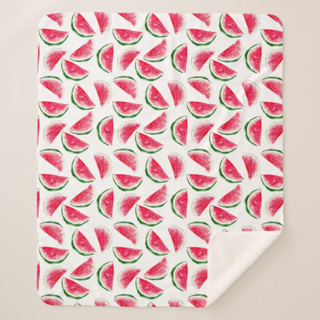 Couverture Sherpa Motif Cute Ananas & Watermelon (Devant)