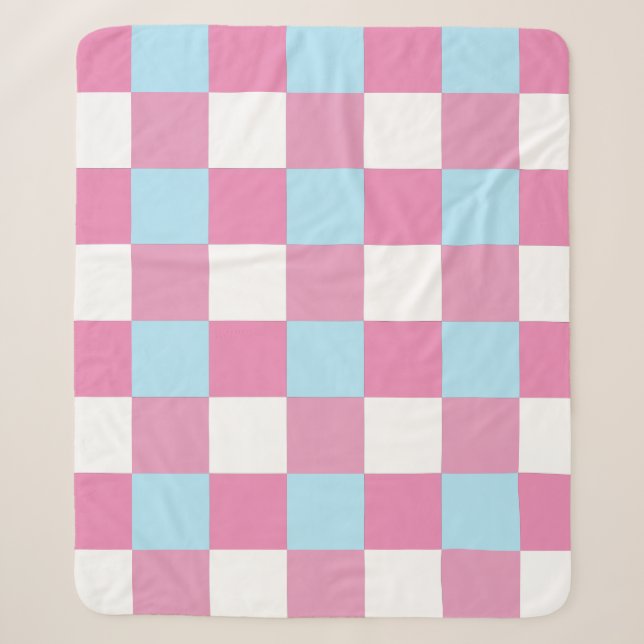 Couverture Sherpa Motif damier (Devant)