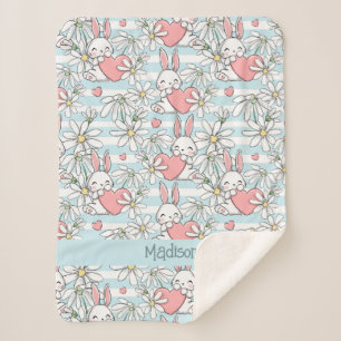 Couverture Sherpa Motif d'amour de texte personnalisé
