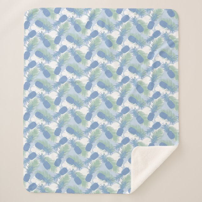 Couverture Sherpa Motif d'ananas tropical Pastel (Devant)