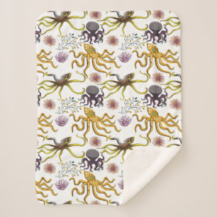 Couverture Sherpa Motif d'animaux aquatiques   vie sous-marine océan