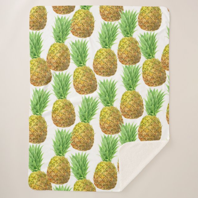 Couverture Sherpa Motif d'aquarelle ananas (Devant)